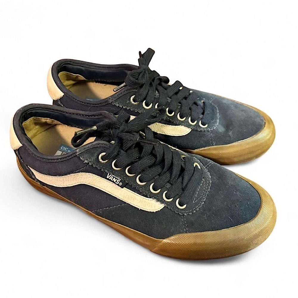 Vans Chima Ferguson Pro Sz 7 Mens Skate Shoes Blue Gum Sole Low Top Canvas Suede